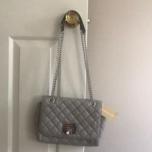 Michael Kors pearl gray quilted Leather bag